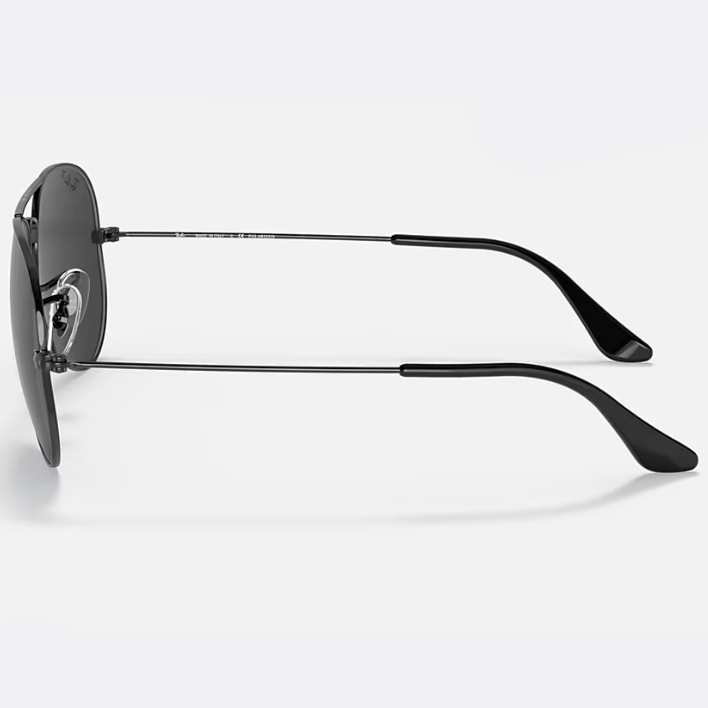Ray Ban Men Pilot Frame Shiny Deep Black Sunglasses