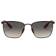 Ray Ban Women Square Frame Shiny Dark Black Sunglasses