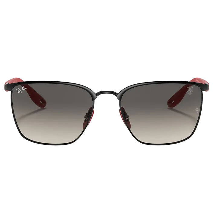 Ray Ban Women Square Frame Shiny Dark Black Sunglasses