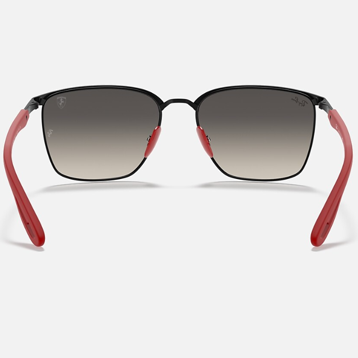 Ray Ban Women Square Frame Shiny Dark Black Sunglasses