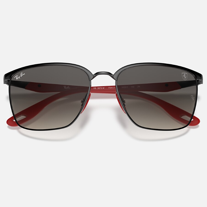 Ray Ban Women Square Frame Shiny Dark Black Sunglasses
