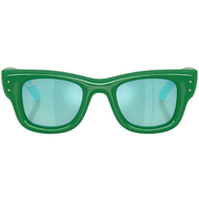 Ray Ban Women Square Frame Polished Green Sunglasses