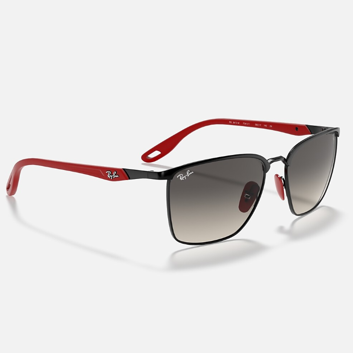 Ray Ban Women Square Frame Shiny Dark Black Sunglasses