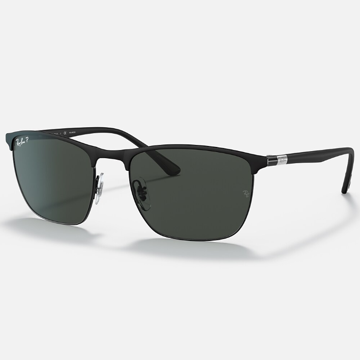 Ray Ban Women Square Frame Polished Matte Black Sunglasses