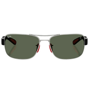 Ray Ban Women Square Frame Shiny Matte Silver Sunglasses