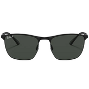 Ray Ban Women Square Frame Polished Matte Black Sunglasses
