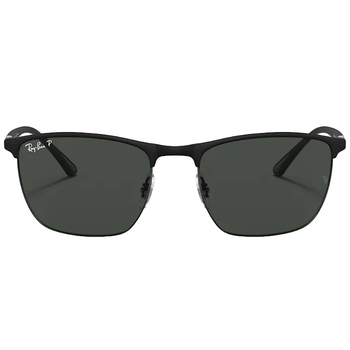 Ray Ban Women Square Frame Polished Matte Black Sunglasses