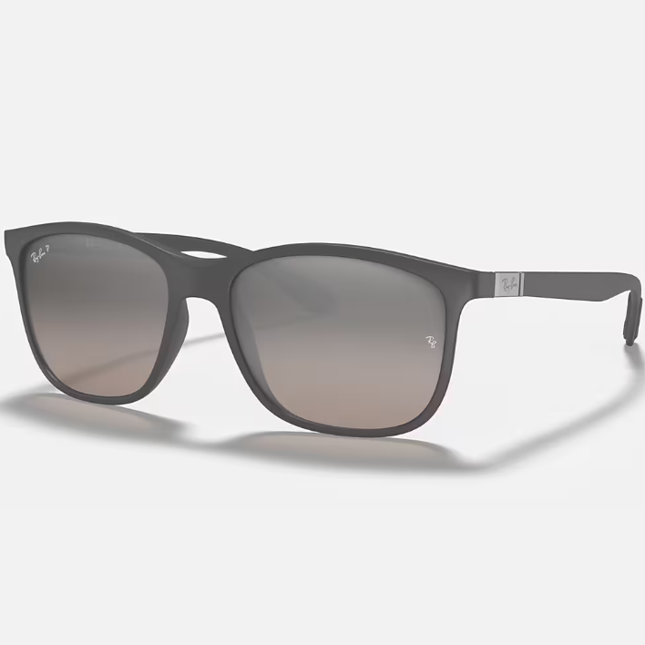 Ray Ban Women Square Frame Shiny Matte Grey Sunglasses
