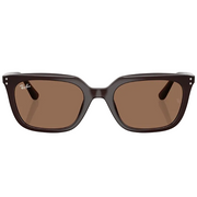 Ray Ban Men Square Frame Polished Opal Brown Sunglasses