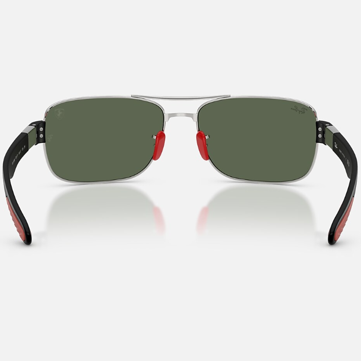 Ray Ban Women Square Frame Shiny Matte Silver Sunglasses