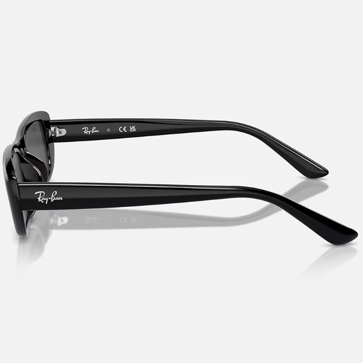 Ray Ban Women Pillow Frame Shiny Polished Black Sunglasses