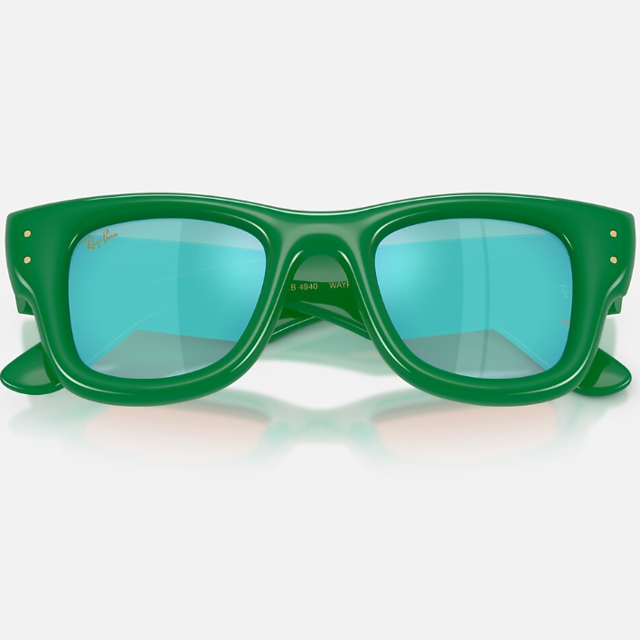 Ray Ban Women Square Frame Polished Green Sunglasses