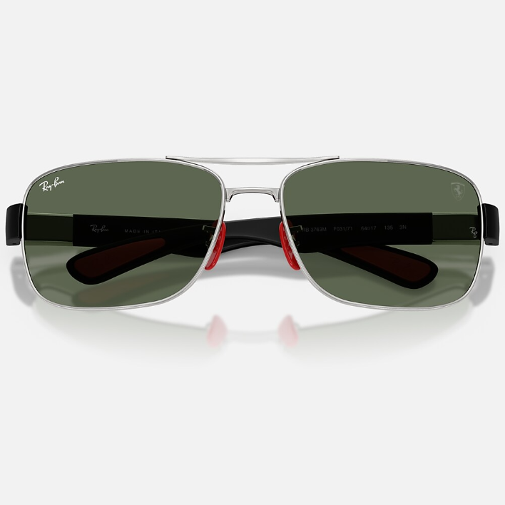 Ray Ban Women Square Frame Shiny Matte Silver Sunglasses