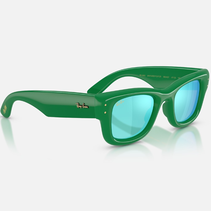 Ray Ban Women Square Frame Polished Green Sunglasses