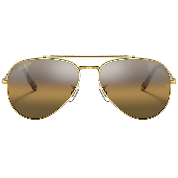 Ray Ban Women Pilot Frame Shiny Matte Polished Gold Sunglasses