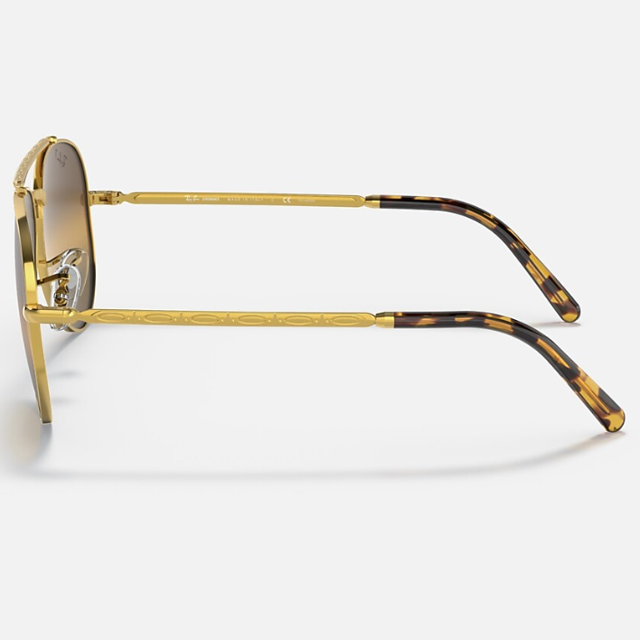 Ray Ban Women Pilot Frame Shiny Matte Polished Gold Sunglasses