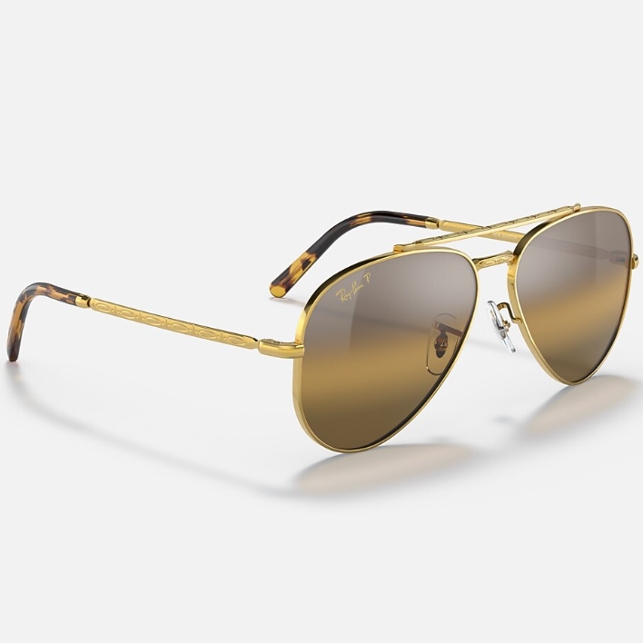 Ray Ban Women Pilot Frame Shiny Matte Polished Gold Sunglasses