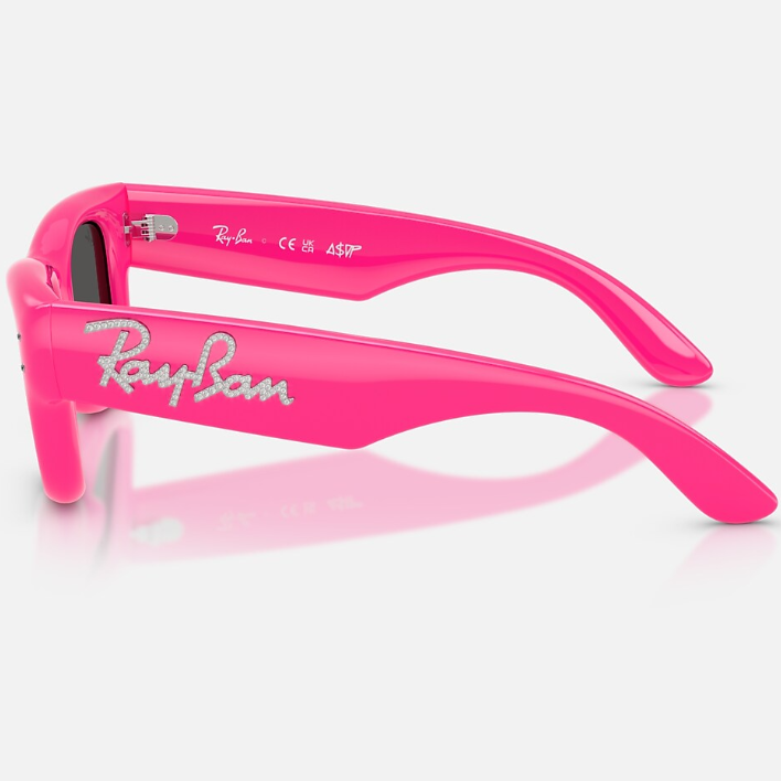 Ray Ban Women Square Frame Polished Pink Sunglasses