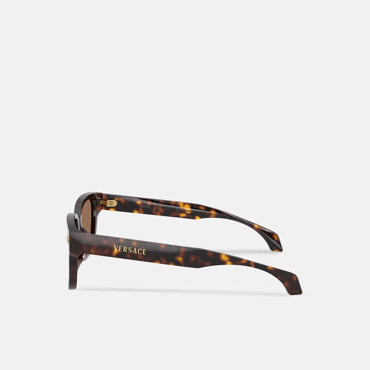 Versace Men Rectangular Frame Tortoiseshell Sunglasses