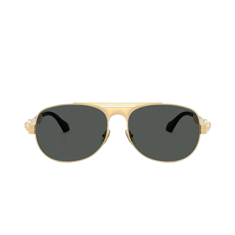 Versace Pilot Frame Shiny Metallic Gold Sunglasses