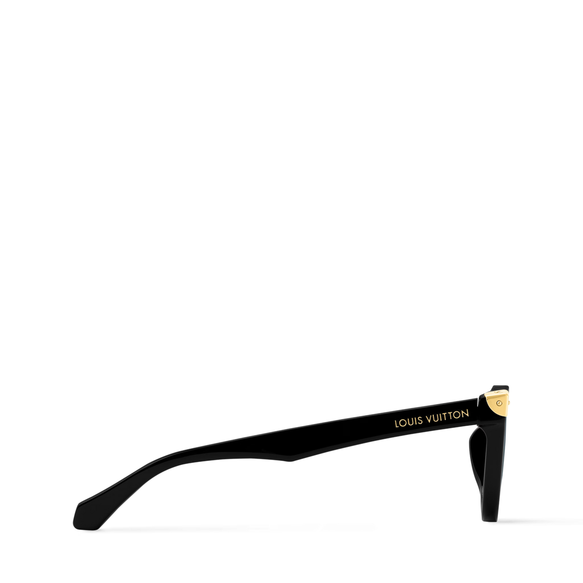 Louis Vuitton Men Square Frame Shiny Smoky Black Sunglasses