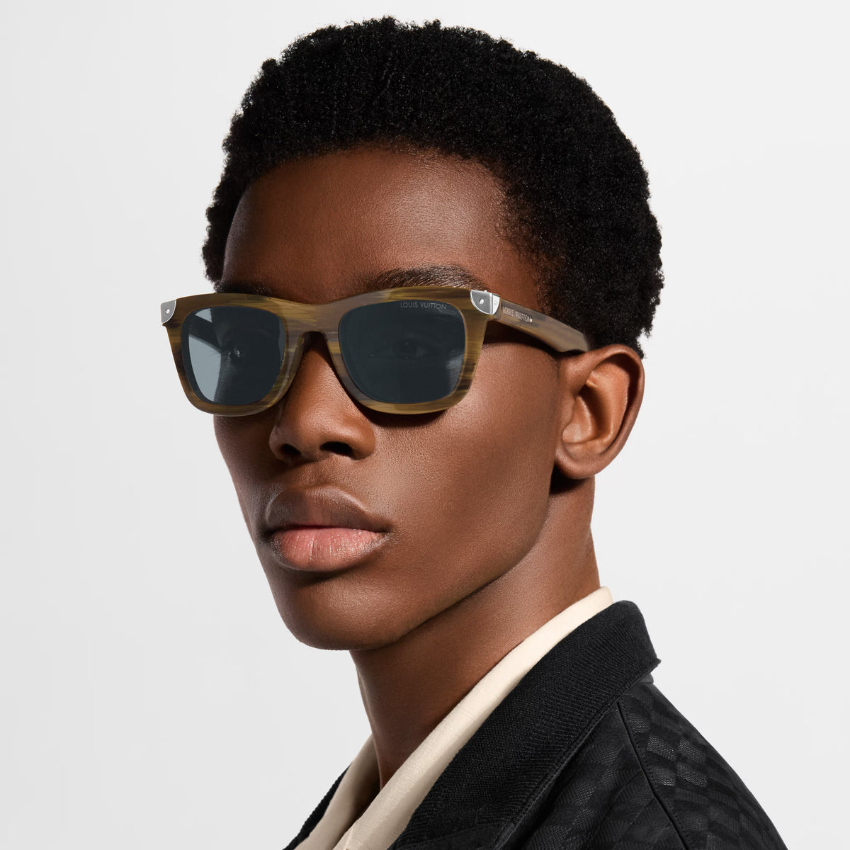 Louis Vuitton Men Square Frame Green Sunglasses