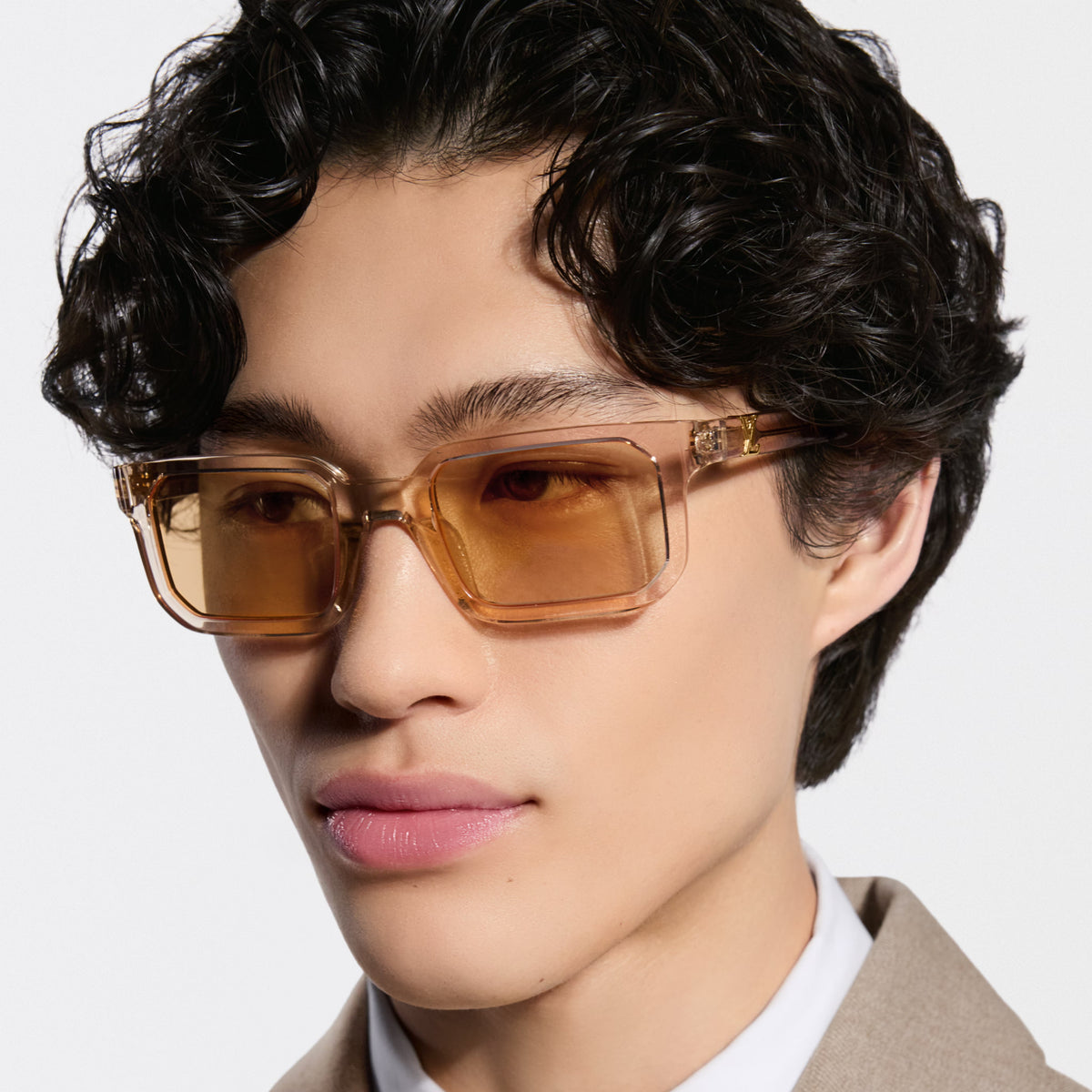 Louis Vuitton Men Square Frame Crystal Sunglasses