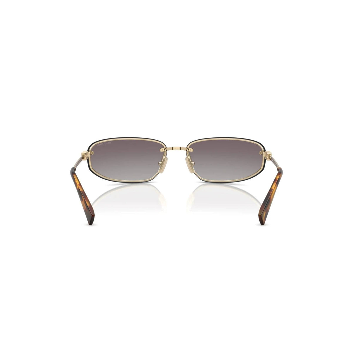 Miu Miu Women MU A50S Rimless Shield Gold / Tortoiseshell & Gradient Grey Sunglasses