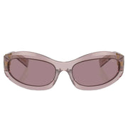 Miu Miu Women Transparent Mauve / Light Purple Brown Sunglasses