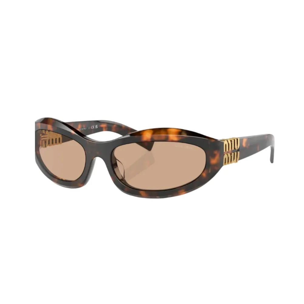 Miu Miu Women Havana / Brown Wraparound Sunglasses