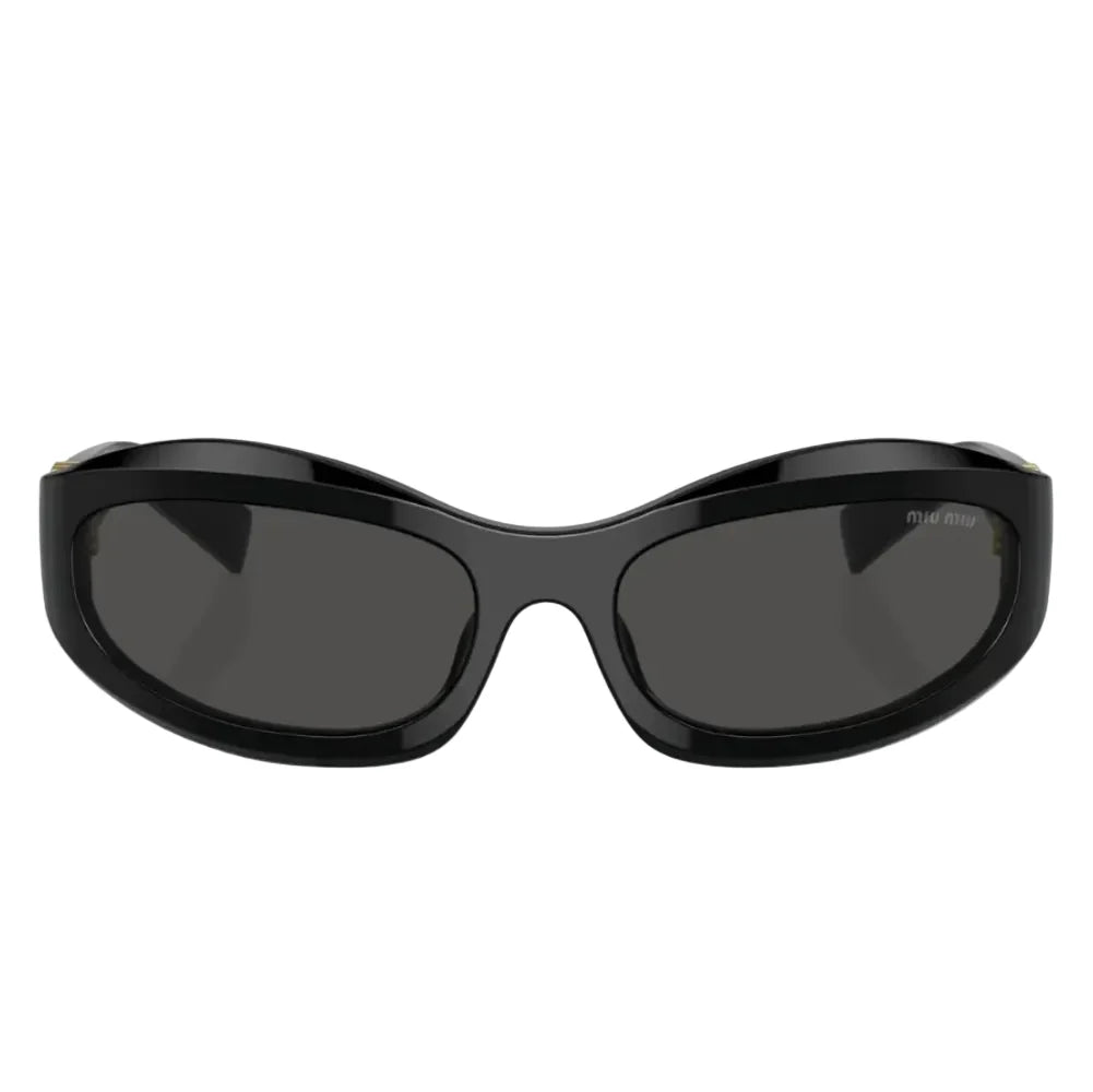 Miu Miu Women Wraparound Black / Grey Sunglasses 