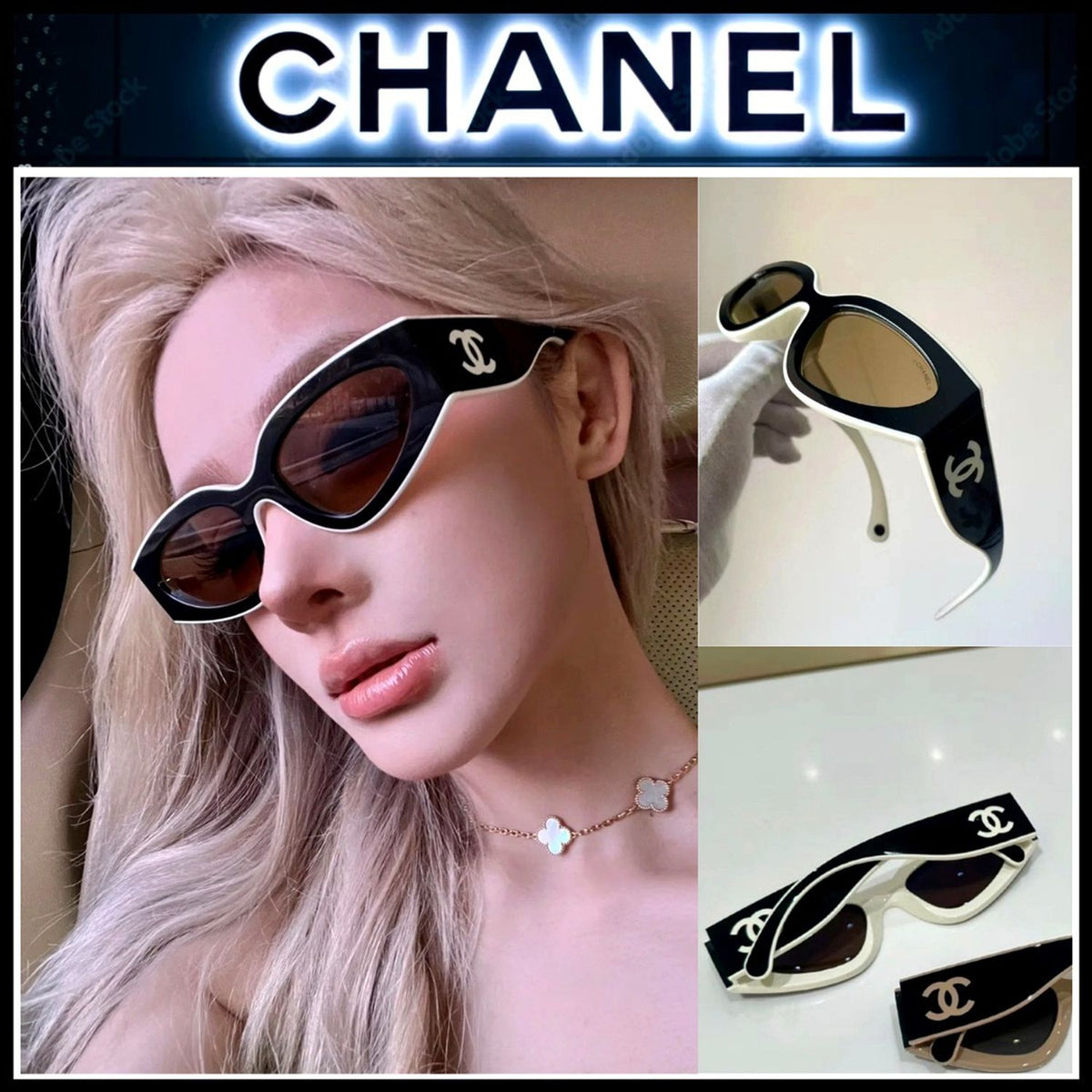 Chanel Women Cat Eye Grey Sunglasses