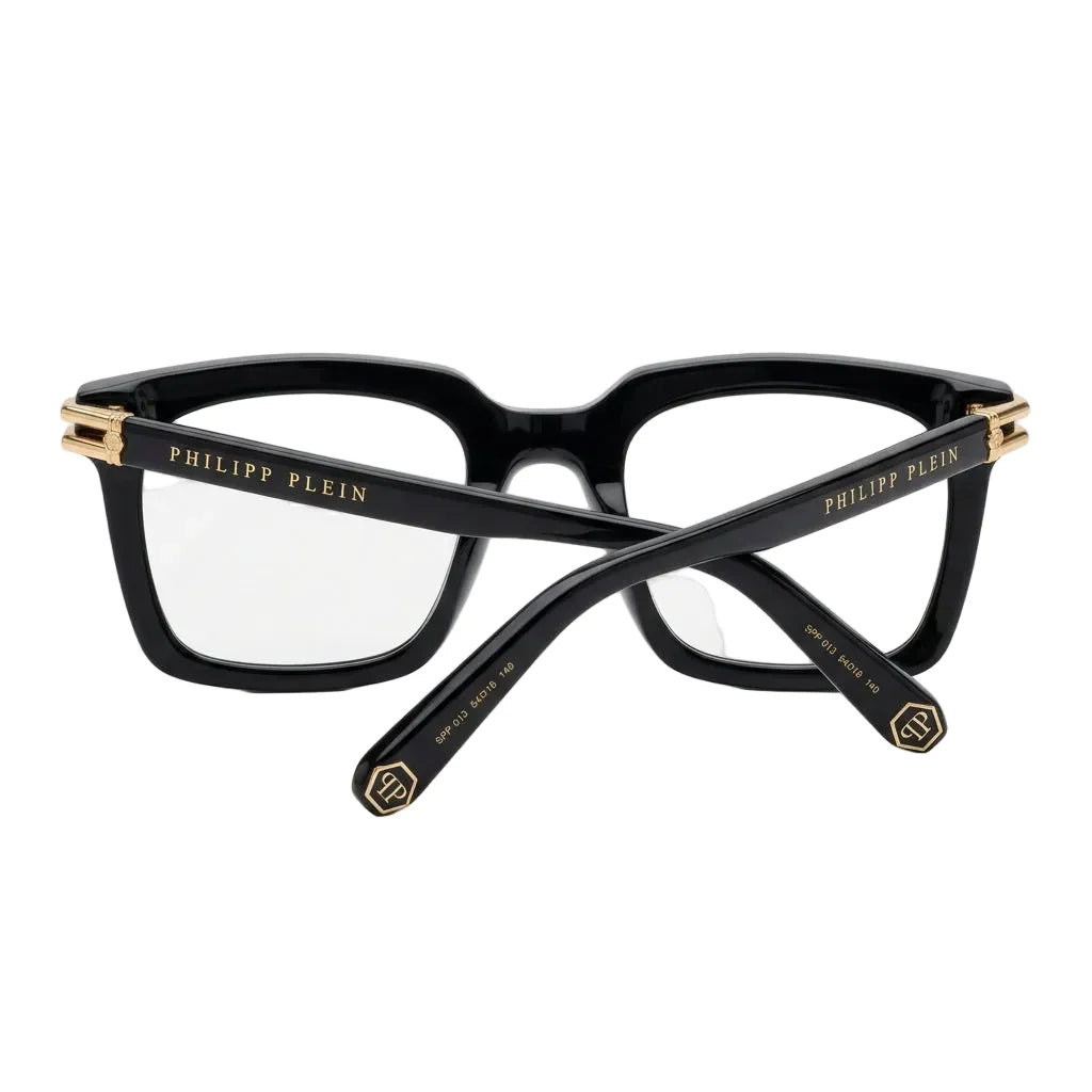 Philipp Plein Men VPP115M 0700 Shiny Black & Gold Eyeglasses