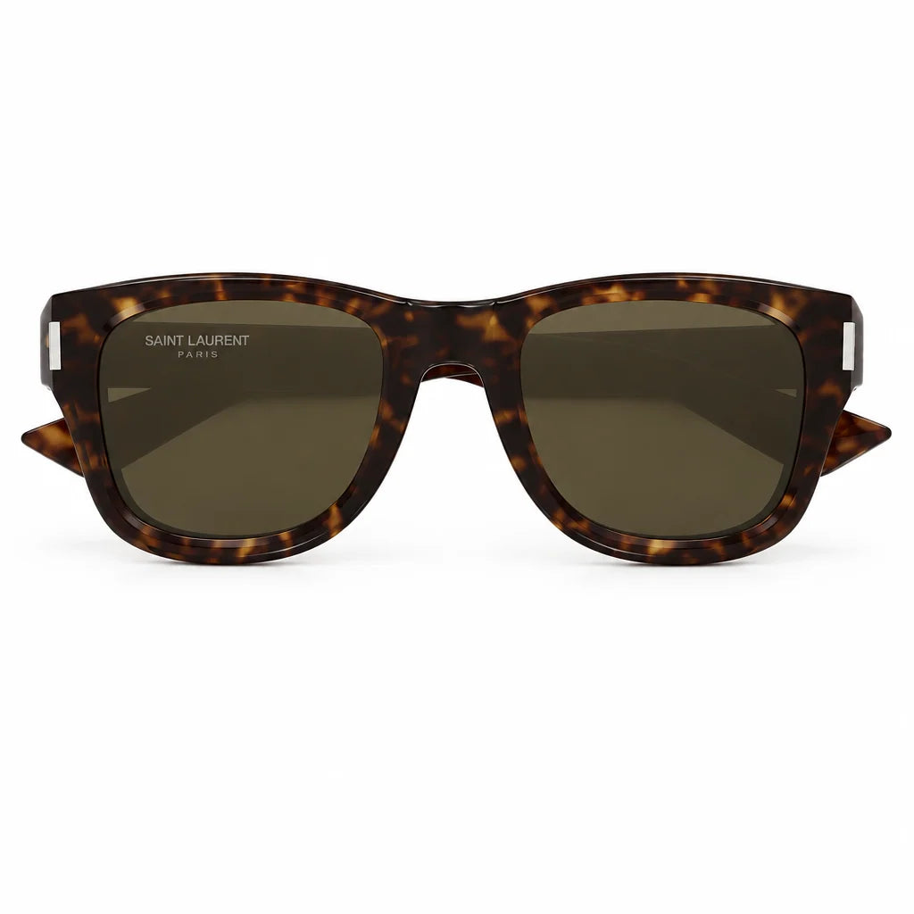 Saint Laurent SL 801 002 Unisex Square Havana Sunglasses
