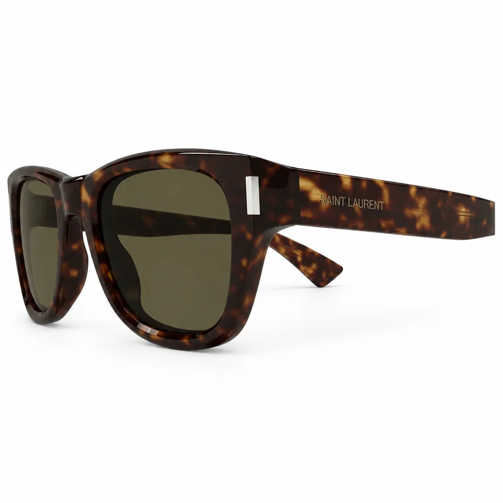 Saint Laurent SL 801 002 Unisex Square Havana Sunglasses