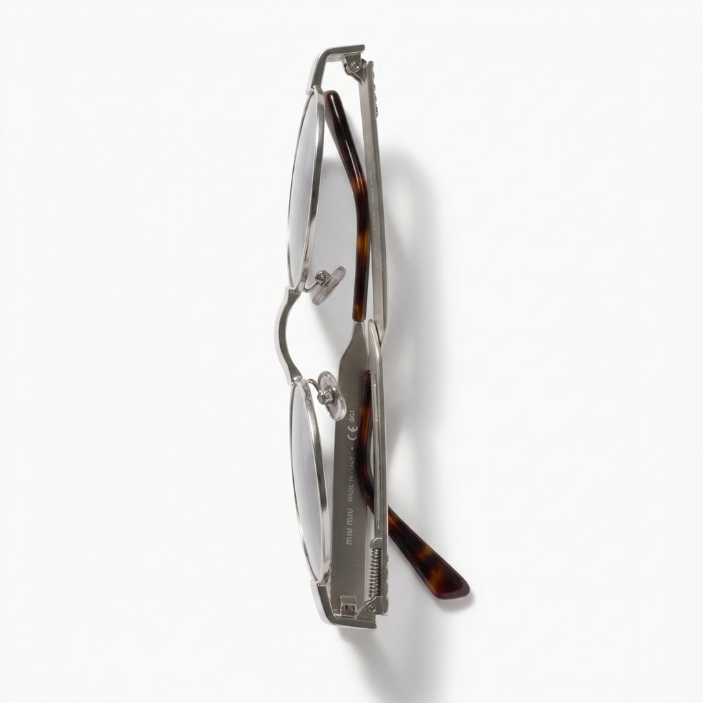 Miu Miu Envie Women MU B51S Oval Antiqued Steel / Grey Sunglasses